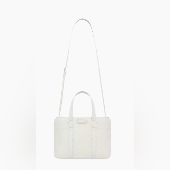 Brand new, never used Balenciaga Barbes E - W small shearling tote in white - Picture 6 of 8